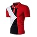 Produktbild Herren Shirts, manadlian 2017 New Hot Herren Slim Baumwolle Sport Kurz Sleeve Casual Polo Shirt Patchwork T-Shirts TE Tops Vater 's Day für Geschenk, Baumwollmischung, rot, xxl