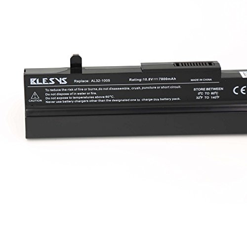 BLESYS – 7800mAh/9Zellen Asus Eee PC 1005/1001/1101 Serie Laptop Akku Ersatz für ASUS AL31-1005, AL32-1005, ML31-1005, ML32-1005, PL31-1005, PL32-10050B20-00KA0AS, 90-OA001B9000, 90-OA001B9100, 990AAS168288 akku - 3