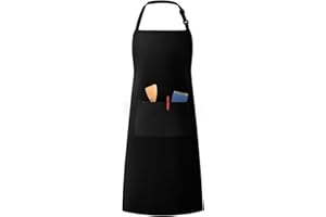 LivinEase Delantales ajustables unisex para hombres y mujeres, Delantales de chef con 2 bolsillos para hombres y mujeres, Delantales para cocina (Pack of 1)