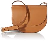  PIECES Damen Pchilal Leather Cross Body Umhängetasche, Braun (Cognac), 3x16,5x20,5 cm