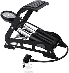 Divyabhav Air Pump New Imported Portable High Pressure Heavy Foot Air Pump, Double Cylinder Foot Air Pump for Bike, Car, Cycles(BLACK)