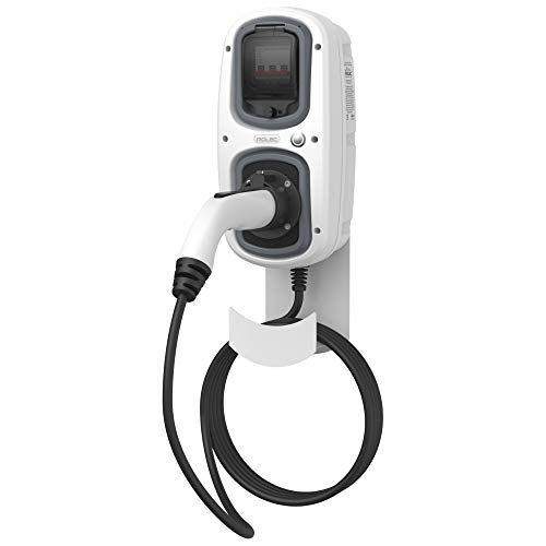 Toma de pared: Vehículo eléctrico - Punto de carga superrápida de 3 fases con cable enroscado de 5 metros y 2 tomas de 32 A y 22 kW