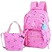 Produktbild WFZ17 Kinder-Rucksack mit hübscher Schleife für Mädchen, Rucksack, Büchertasche, Handtasche, Bleistiftbeutel, Puppen-Anhänger-Set -, Damen, Rose