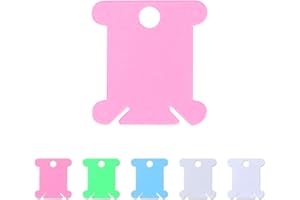KNR HARMONY Bobinas para Hilo 100 Piezas 5 Colores para Bordar a Punto de Cruz Manualidades Plástico