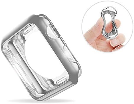 Apple Watch 2 Case 42mm, FashionAids eletroplated TPU Scratch-resistant Flexible Case Slim Lightweight Protector for Apple Watch Series 1, Series 2, 42MM Silver