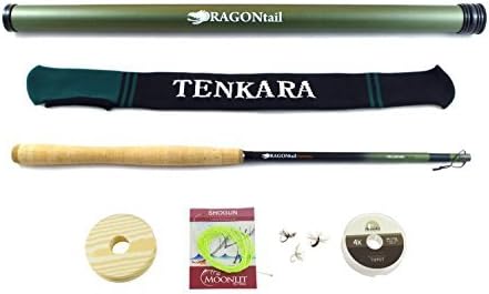 DRAGONtail Tenkara HELLbender 13-11.3' Zoom Tenkara Fly Fishing Rod PLUS Complete Starter Package - Flies, Line/Leader, Tippet, Line Holder, Storage Tube, and Rod Sock by DRAGONtail Tenkara