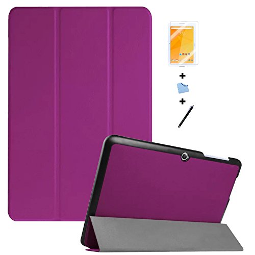 TIODIO® Für Acer one 10 B3-A20 Hülle Case-Ultra Dünn Tri-Fold Smart-Muschel PU Leder Ultra Schlank Superleicht St?nder Smart Shell Cover Schutzhülle Etui Tasche, Displayschutzfolie und Stylus enthalten, Blau