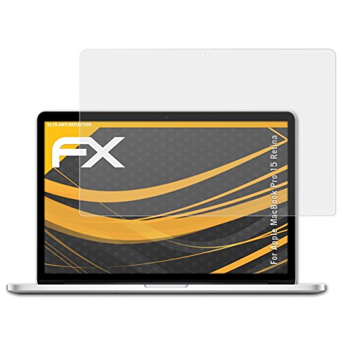 Apple MacBook Pro 15 Retina Displayschutzfolie - 2 x atFoliX FX-Antireflex blendfreie Schutzfolie