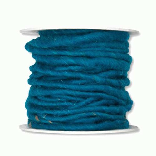 Wollschnur mit Jute Petrol 5mm 10m