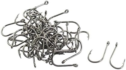Deal Mux 55 Pcs Black Metal Eyeless Barbed Fish Hook Fishing Tool 5 #