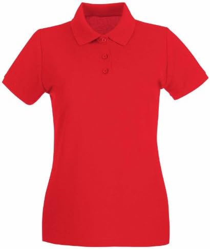 Ladies Pique Polo T Shirts Sizes 8 to 22 - WORK CASUAL SPORTS LEISURE (14 / L, RED)