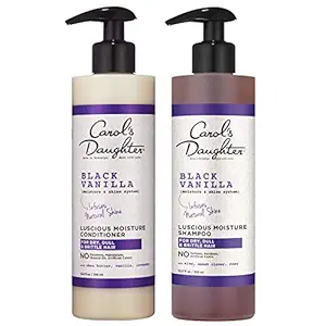 Carols Daughter Black Vanilla Moisture & Shine Shampoo and Conditioner Set For Dry Hair and Dull Hair, Sulfate Free Shampoo and Hydrating Hair Conditioner (Packaging May Vary)