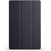 Elfia Samsung Galaxy Tab S10 Fe ile Uyumlu Arkası Transparan Standlı Katlanabilir Tablet Kılıf Siyah