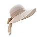 Produktbild Fletion Damen Frauen Faltbare Elegant Bowknot Großen Krempe Sonnenschutz Sonnenhut Strohhut Strandhut Sonnenhuete Strand Kappe Sandstrand Sonnenhüte