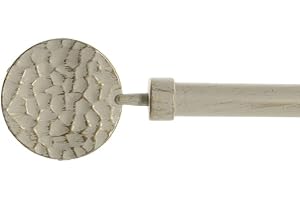 KCASA Barra de Cortina Extensible de Metal Beige Minimalista para Dormitorio Vintage de 120-210 cm - Redonda