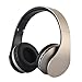 Price comparison product image iPhone 7 Plus Over Ear Headphones,Miya Digital 4 in 1 Foldable Bluetooth Headphones Wireless Stereo Bluetooth 4.1 + EDR Headset & Wired Earphones with Mic MP3 MicroSD FM for iPhone 7/7 Plus, 8/8 Plus, iPhone X/XS/XR/Xs Max, Samsung S8/S8+,S9/S9+,iPad, iPod, Tablet PC, and Other Bluetooth DeviceGold