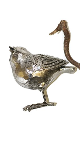 Qstall-Dekovogel 2er-Set aus Polyresin (Beine aus Metall), 10,5 x 5 x 9 cm v. Exner, silber, Vogel silver Poly 10×5,5x9cm - 5