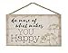 Produktbild Monsety Wand Deko Schild Do More of What Makes You Happy Weißwaschung 30 x 18 cm Holz Mini Wandschild Schild Zitat Schild