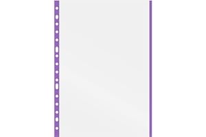 Grafoplás | Bag of 10 Plastic Portfolios | Violet Edge | Folio Size | 16 Drills | Glass Finish | Extra Polypropylene | Reinforced Spine | Perfect School Supplies for Filing Cabinet