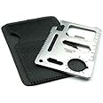 Kwikbuy 11 in 1 Small Ninja Multi-Purpose Credit Card Size Wallet Pocket Tool- Silver