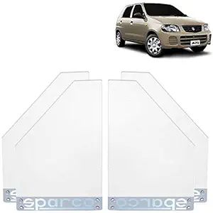 Sparco Car Plastic Mud Flap Set of 4 White for Universal for Car Celerio