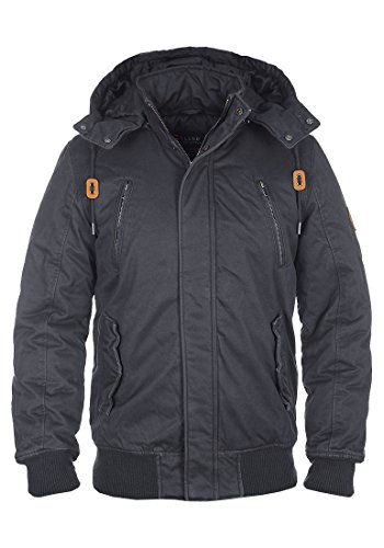 BLEND Ken Herren Winterjacke Jacke mit Stehkragen und abnehmbarer Kapuze aus 100% Baumwolle, Gre:XL, Farbe:Ebony Grey (75111)