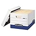 Produktbild Bankers Box - Storage File, Letter/Legal,12"x15"x10", 12/CT, White/Blue, Sold as 1 Carton, FEL07243