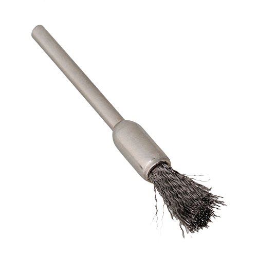 cnbtr 6MM Silber Edelstahl Pen Form End Pinsel Drahtbürste-Bohrer Ende Schaft 10 Stück, Silber - 4
