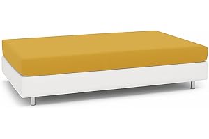 BIANCALUNA - Copriletto elastico Living Genius tinta unita Anti Macchia - Divano Letto Singolo da 90 a 200 cm Made in Italy - Senape