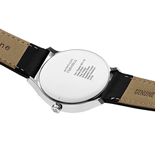 Mondaine Men's Quartz Watch with Black Dial Analogue Display and Black Leather Strap MH1.R2220.LB