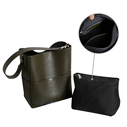 S-ZONE Frauen Art Vintage Leder Tote Schulterbeutel Handtaschen - 5
