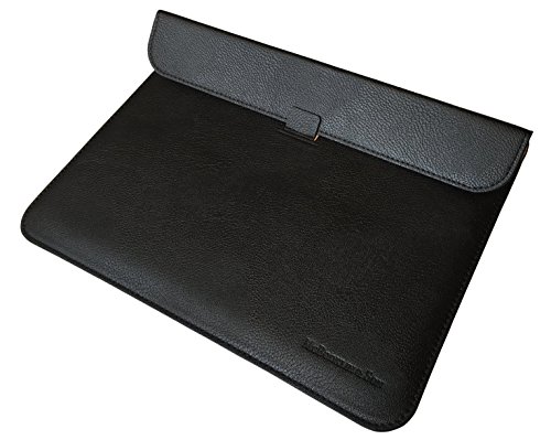 Macbook 12″ Retina Hülle – Sleeve – Tasche mit Ständer Erhöhung Schutzhülle PU Leder schwarz - 5