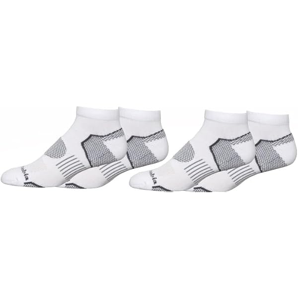Columbia Quarter Balance Point Calzini Uomo 4 Paia Bianco 4.5-12 UK Coolmax