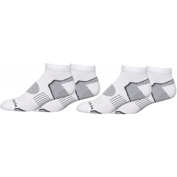 Columbia Quarter Balance Point Calzini Uomo 4 Paia Bianco 4.5-12 UK Coolmax