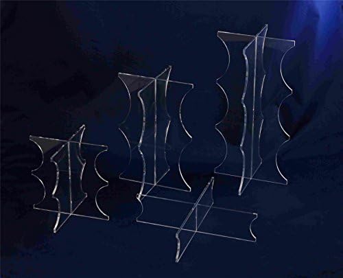 Black Interlocking Cross Shaped Scalloped Acrylic Cake Stand (8" High, 12" Diameter)