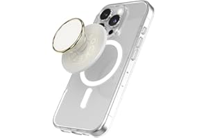 PopSockets: PopGrip Round dla MagSafe - Pierścień Adaptera do MagSafe w Zestawie - Rozkładany uchwyt i stojak do telefonów z wymiennymi krążkami PopTop - Enamel Coconut Creme