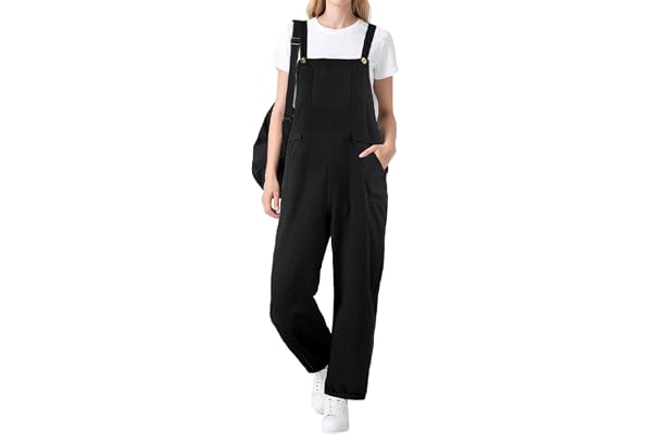 BSBUY Jumpsuit dam sommar snickarbyxor dam stor jumpsuit sommar lös justerbar ledig justerbar rem jumpsuits lösa ben jumpsuits
