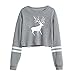 Produktbild TianWlio Damen Kapuzenpullover Frauen Hoodie Lässige Lange Ärmel O Hals Deer Print Sweatshirt Tops Bluse Sweatshirt Kapuzenpullover Shirt Pullover Rollkragenpullover