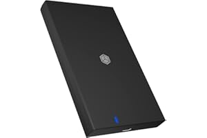 ICY BOX USB-C Festplattengehäuse für 2, 5 Zoll SSD/HDD mit USB 3.0 (5 Gbit/s), Externes SATA Gehäuse, Werkzeuglos, SSDs bis 9, mm Höhe, USB-A Adapter, IB-200T-C3, Schwarz