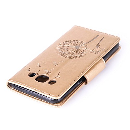 Voguecase   Para Samsung Galaxy J5 2016 funda  Diente de le  n-dorado  Cuero Carcasa Funda Funci  n de Soporte Cover Tapa Case Billetera con Tapa para Tarjetas  Gratis aguja de la pantalla stylus universales