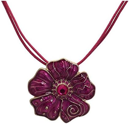Reverie Gold tone Pink Flower Necklace