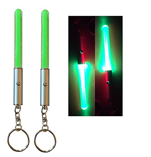 Preisvergleich Produktbild 2 Stück Lichtschwert Grün Laserschwert Schlüsselanhänger Lichtschwert Anhänger