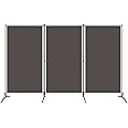 vidaXL 3-Panel Room Divider Folding Panel Screen Movable Partition Privacy Separator Wall Furniture Indoor Bedroom Office Anthracite 260x180 cm
