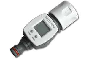 BRADAS Liter/Gallon Garden Water Counter Meter with LCD Quick Connector + Adaptor