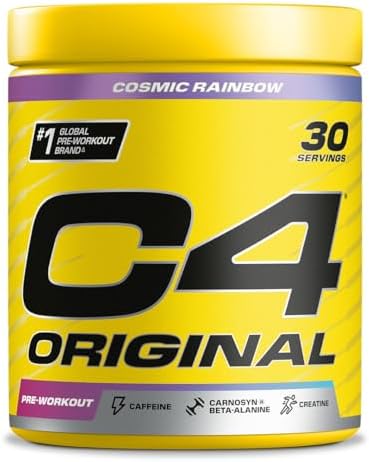 C4 Original Beta Alanine Sports Nutrition Bulk Polvere pre-allenamento per uomini e donne | I migliori integratori per bevande energetiche pre-allenamento |Creatina monoidrato |Cosmic Rainbow |30 porz
