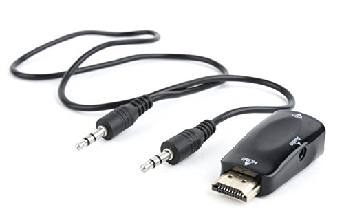 A-HDMI Gembird-Adattatore VGA-02-Cavo video adattatori Cavo video HDMI, VGA D-Sub, maschile o femminile, nero, 3,5 mm (1/8