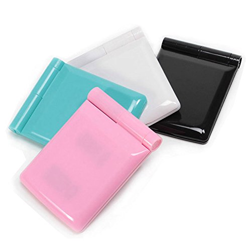 Hrph Make-up-Spiegel Mini-Portable Falten Compact Hand Kosmetik Make-up-Taschenspiegel mit 8 LED-Licht für Lady - 4