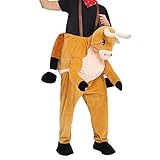 Lustiger Büffel Bison Tierkostüm Huckepack Schlüpfkostüm Tierkostüm Carry Me Ride On Kostüm - Unisex Damen Herren