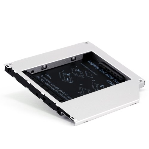 CSL – HDD/SSD SATA Laufwerkschacht / Hard Drive Caddy (2nd HDD) / SSD Einschub (9,5 mm) | Festplattenrahmen mit SATA Interface | geeignet für zweite Festplatte HDD oder SSD | kompatibel mit Apple MacBook und MacBook Pro - 2