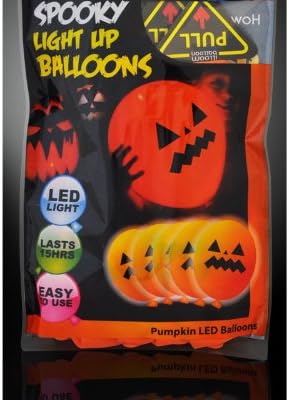 Illoom Balloon – Fixed LED Light Up Balloons – 5pk (Pumpkin) – As Seen On BBC DRAGONS DEN (Costume Accessories Smartphone Mobile Phone Cover